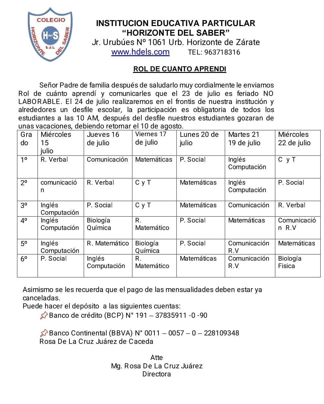 Rol cuanto aprendi